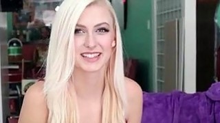 beautiful blonde girl gets creampie