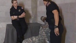 Huge breast blonde policewoman tamed aroused by small black cock army