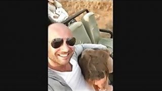 Cumshot dirty thot sucking dick and swallowing cum publicly in front of others in safari mature blowjob creampie