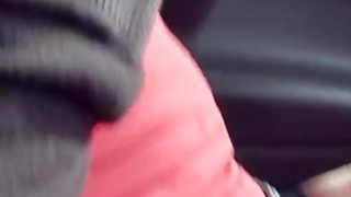 Redhead horny babe Ginger Maxx gets huge dick in her mouth in the car